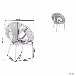 Dining Chair SARITA Rattan Dark Brown