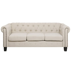 Sofa CHESTERFIELD Fabric Beige 3 Seater