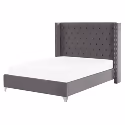 Bed Velvet LUBBON 160 x 200 cm (EU King Size) Grey