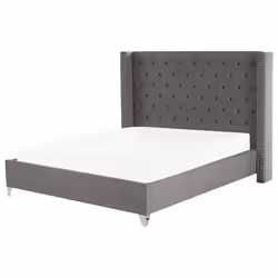 Bed Velvet LUBBON 180 x 200 cm (EU Super King) Grey