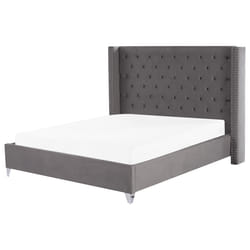 Bed Velvet LUBBON 180 x 200 cm (EU Super King) Grey