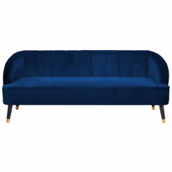 Sofa ALSVAG Velvet Navy Blue 3 Seater