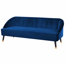 Sofa ALSVAG Velvet Navy Blue 3 Seater