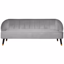 Sofa ALSVAG Velvet Light Grey 3 Seater