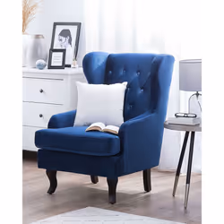 Wingback Chair ALTA Velvet Dark Blue