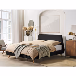 Bed Velvet VIENNE 160 x 200 cm (EU King Size) Black
