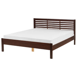 Bed Pine Wood CARNAC 160 x 200 cm (EU King Size) Dark Brown