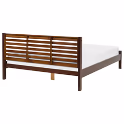 Bed Pine Wood CARNAC 160 x 200 cm (EU King Size) Dark Brown