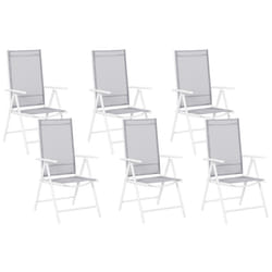 Set of 6 Garden Chairs CATANIA Metal Grey