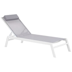 Sun Lounger CATANIA Reclining Metal Grey