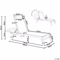 Sun Lounger CATANIA Reclining Metal Grey