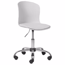 Desk Chair Swivel VAMO Faux Leather White