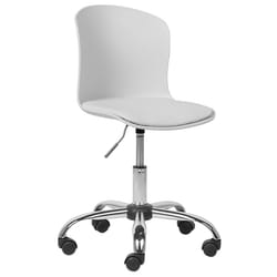 Desk Chair Swivel VAMO Faux Leather White