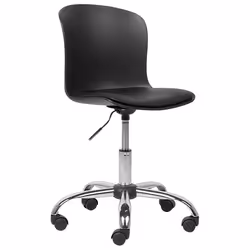 Desk Chair Swivel VAMO Faux Leather Black