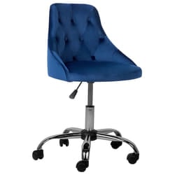 Desk Chair Swivel PARRISH Velvet Navy Blue