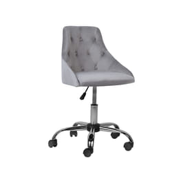 Desk Chair Swivel PARRISH Velvet Grey