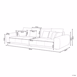 Sofa TORPO Fabric Light Beige 4 Seater