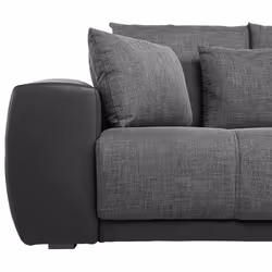 4 Seater Fabric Sofa Dark Grey and Black TORPO - Additional view 5