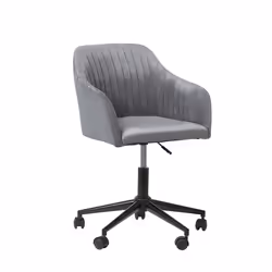Desk Chair Swivel VENICE Velvet Grey