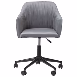 Desk Chair Swivel VENICE Velvet Grey
