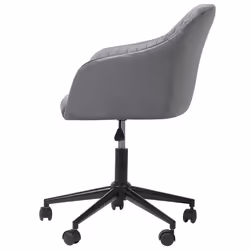 Desk Chair Swivel VENICE Velvet Grey