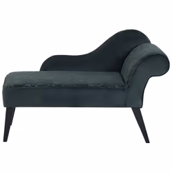 Right Hand Chaise Lounge BIARRITZ Velvet Dark Green