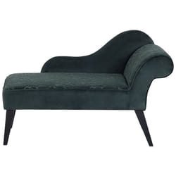 Right Hand Chaise Lounge BIARRITZ Velvet Dark Green