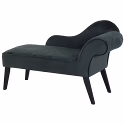 Right Hand Chaise Lounge BIARRITZ Velvet Dark Green