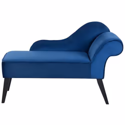 Right Hand Chaise Lounge BIARRITZ Velvet Navy Blue