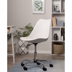 Desk Chair Swivel DAKOTA Faux Leather White