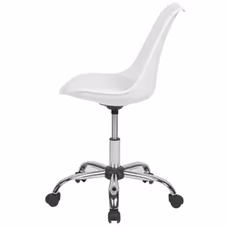 Desk Chair Swivel DAKOTA Faux Leather White - Additional view 4