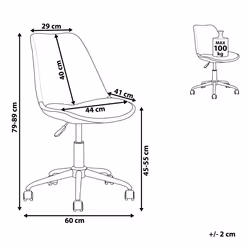 Desk Chair Swivel DAKOTA Faux Leather White - Additional view 5