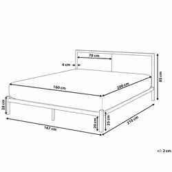 Bed Metal CLAMART 160 x 200 cm (EU King Size) Grey