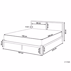 Bed Metal CLAMART 180 x 200 cm (EU Super King) Grey