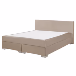 Divan Bed Velvet CONSUL 180 x 200 cm (EU Super King) Light Beige