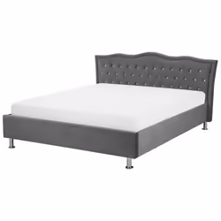 Ottoman Bed Velvet METZ 160 x 200 cm (EU King Size) Dark Grey