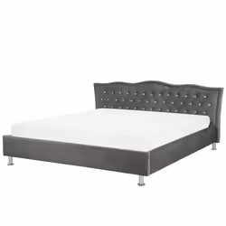 Bed Velvet METZ 180 x 200 cm (EU Super King) Dark Grey