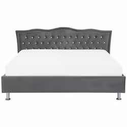 Bed Velvet METZ 180 x 200 cm (EU Super King) Dark Grey