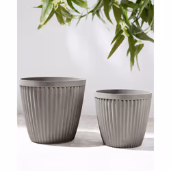 Plant Pot POKA Stone 44 cm Taupe - Additional view 5