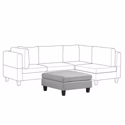 Ottoman FEVIK Fabric Light Grey