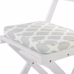 Bistro Set with Cushions Folding FIJI Wood White