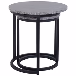 Set of 2 Side Tables DIXIE Grey Concrete Effect