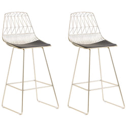 Set of 2 Bar Chairs PRESTON Metal Gold
