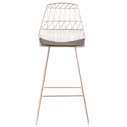 Set of 2 Bar Chairs PRESTON Metal Gold