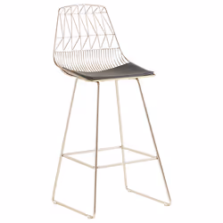Set of 2 Bar Chairs PRESTON Metal Gold - Additional view 4