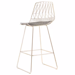 Set of 2 Bar Chairs PRESTON Metal Gold - Additional view 5