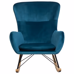 Rocking Chair ELLAN Velvet Sea Blue