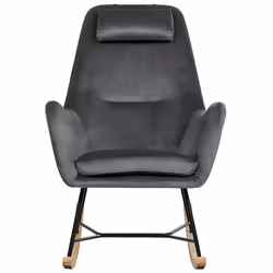 Rocking Chair ARRIE Velvet Dark Grey