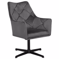 Swivel Armchair VAKSALA Velvet Dark Grey