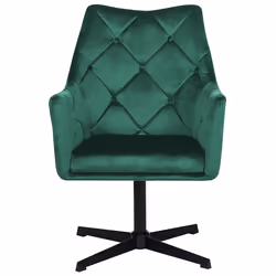 Swivel Armchair VAKSALA Velvet Dark Green